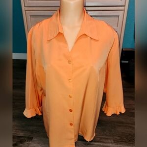 Melon color button up blouse
